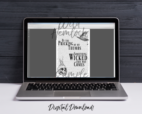 By the Pricking of my Thumbs Something Wicked This Way Comes Shakespeare Macbeth Witches Typography Art