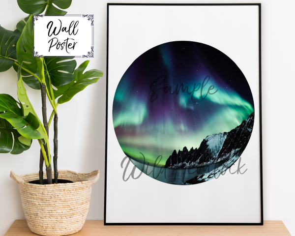 Northern Lights Aurora Borealis Scandinavian Nature Art Print