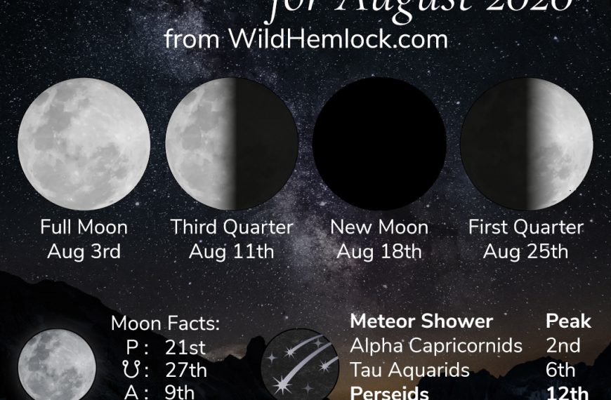 Monthly Astronomy for August 2020, learn more at WildHemlock.Com!