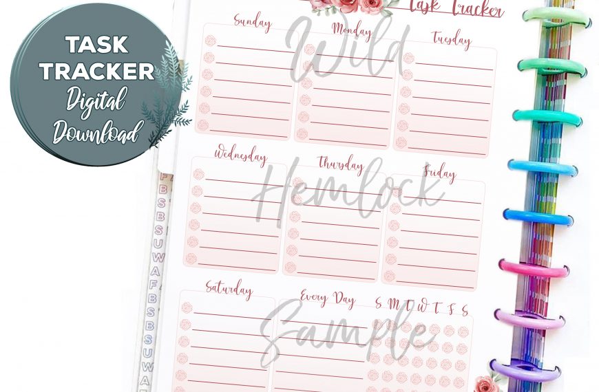 Weekly Habit Tracker for Happy Planner Classic Floral Cottage Core