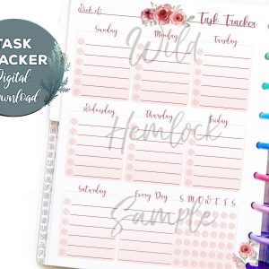 Weekly Habit Tracker for Happy Planner Classic Floral Cottage Core at WildHemlock.Com
