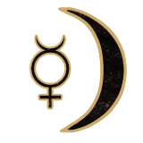 Mercury & the Moon Symbol by Wild Hemlock. Learn more about astronomy at WildHemlock.Com