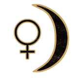 Venus & the Moon Symbol by Wild Hemlock. Learn more about astronomy at WildHemlock.Com