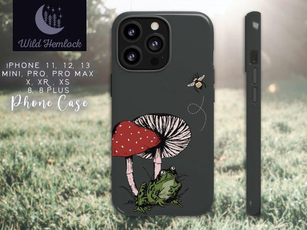 Apple iPhone Dark Academia Magic Mushroom Frog & Bee Phone Case iPhone 13 Case at Wild Hemlock WildHemlock.Com