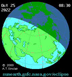 October 25 2022 Partial Solar Eclipse Image by NASA. Learn more at Wild Hemlock WildHemlock.Com